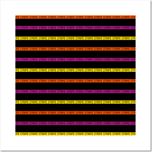 Stripe - Black, Pink, Orange and Yellow Posters and Art